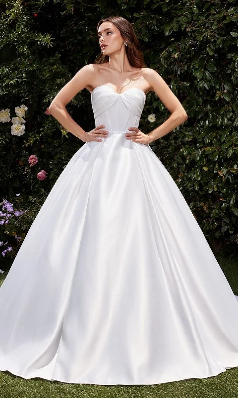 women's halter dressesWhite Satin Formal Ball Gown: Ladivine CDS512W