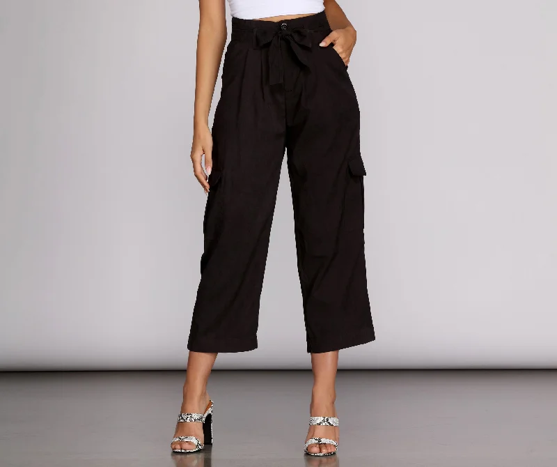 women's summer pantsPrecious Cargo Tie Waist Pants