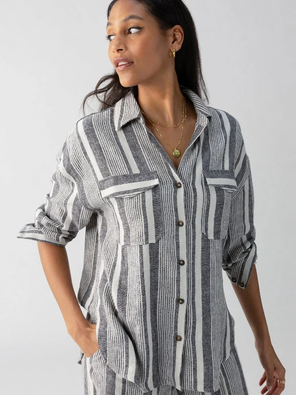 women's tops for those who want to add a touch of sophistication to their casual attirePocket Shirt Variegated Stripe