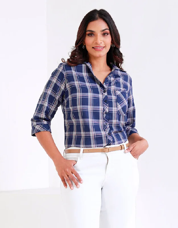 women's tops that offer a perfect blend of style, comfort, and affordabilityChecked Printed Shirt Blouse