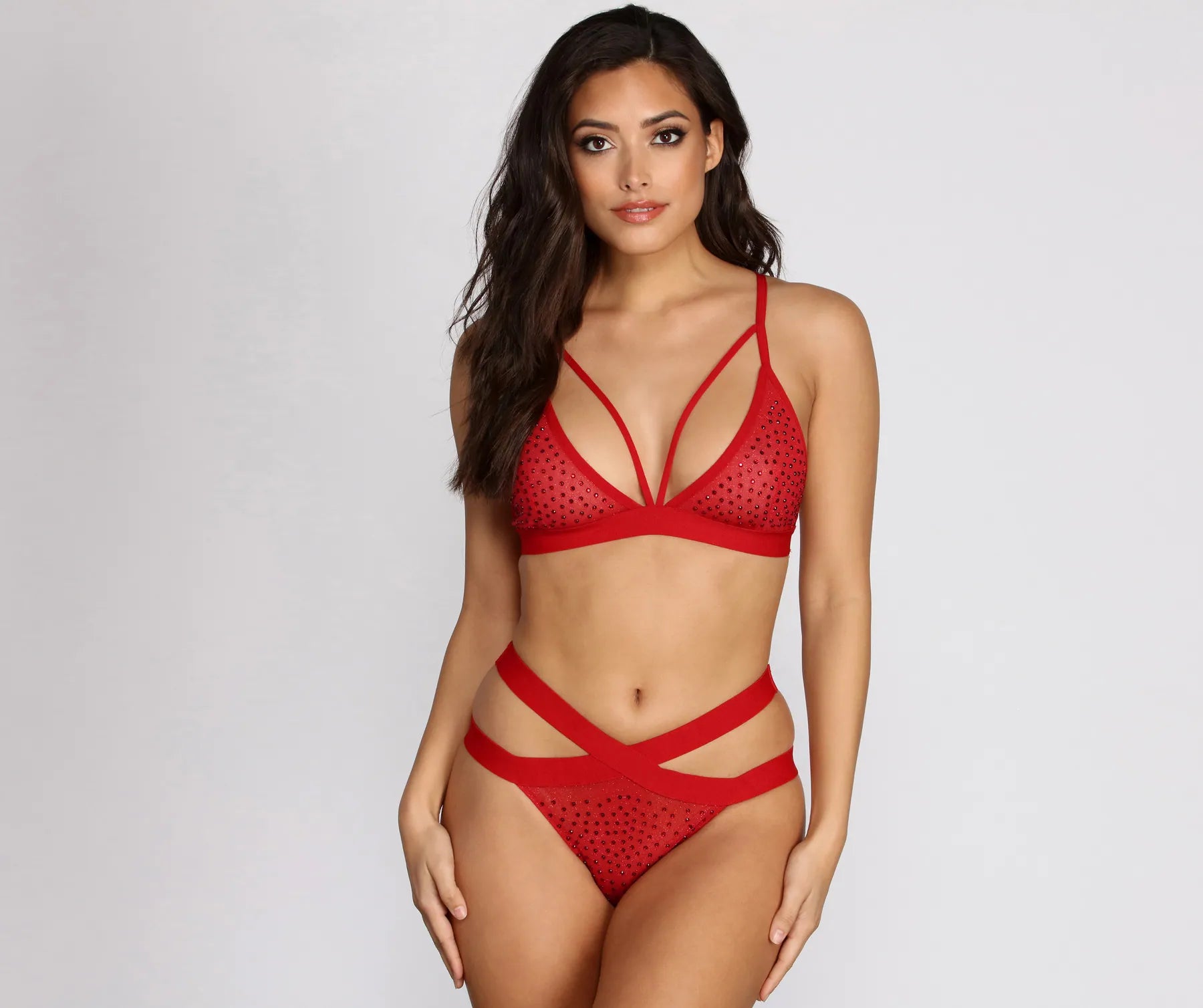 women's flare pantsHeat Stone Bralette And Panty Set