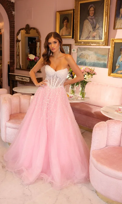 Bow-Tie DressCorset Tulle Strapless Ball Gown: Ava Presley 29226