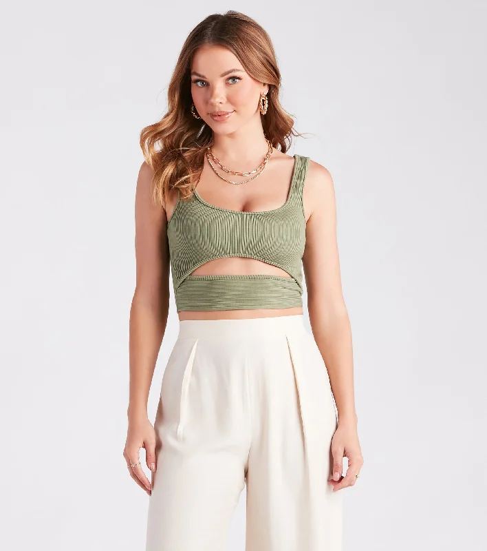 women's tops for creating capsule wardrobesCut To The Chase Cutout Tank Crop Top