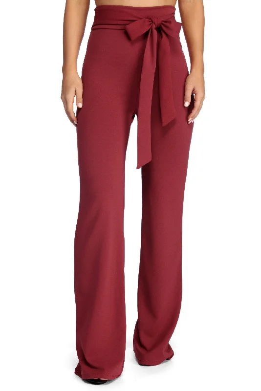 women's elegant pantsSealed With Style Tie Waist Pants