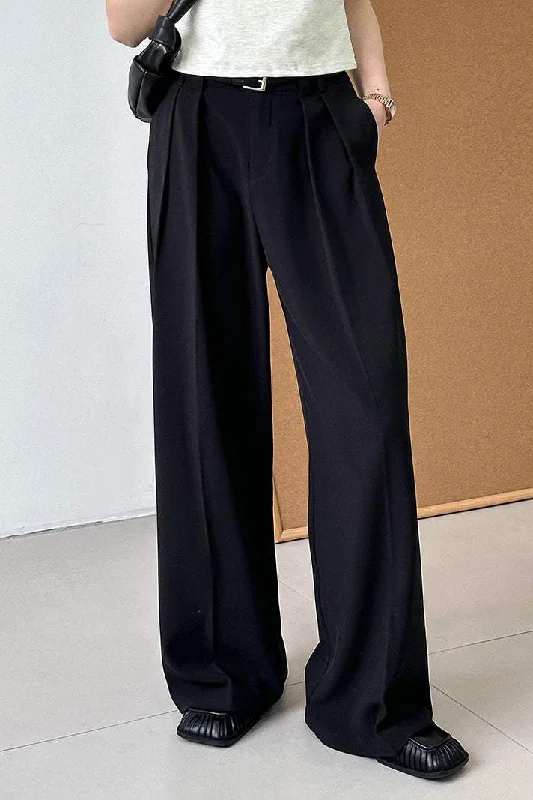 Chic DressHigh-Waist Belted Maxi Wide Pants - 2 Colors Available