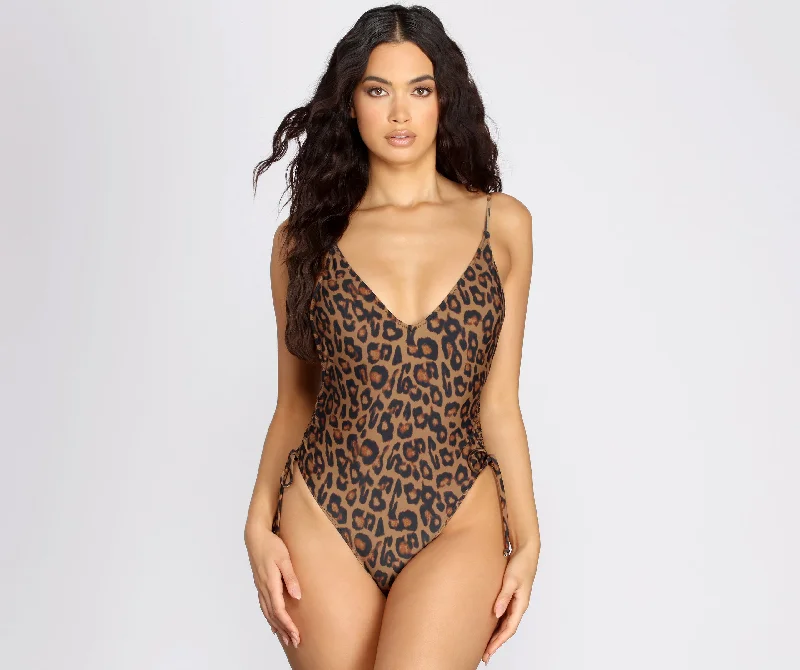 Supportive Female SwimwearWild Life Leopard Ruched Swimsuit