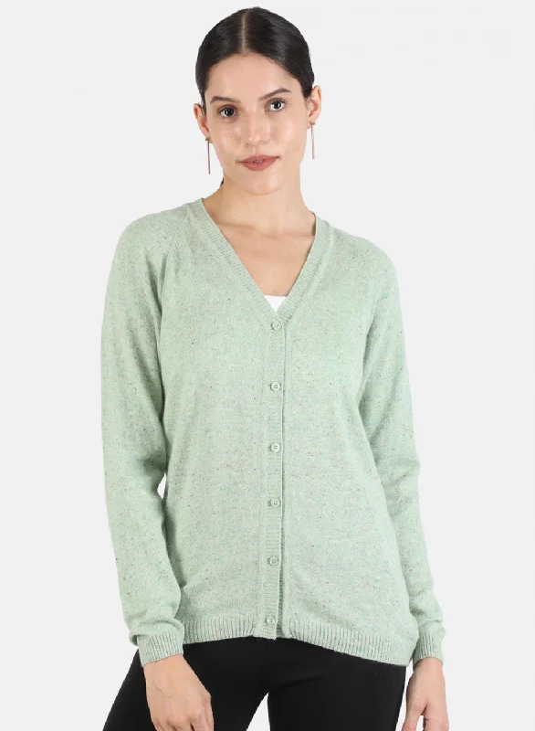 Trendy SweatersWomen Green Solid Cardigan