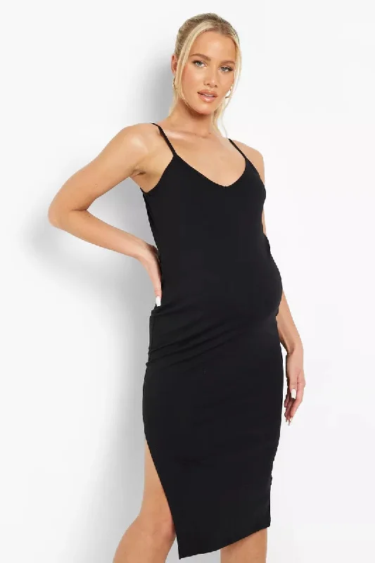 Cheetah Print DressBoohoo Maternity Strappy Side Split Midi Womens Dress