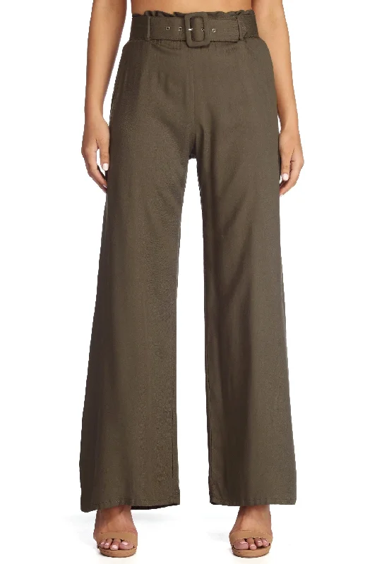 women's zipper pantsBold And Belted Paper Bag Pants