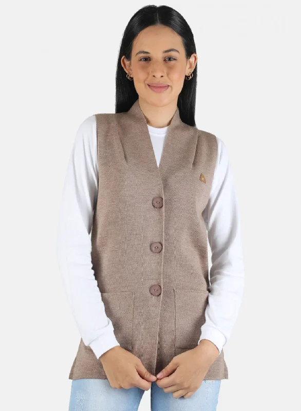 Crewneck SweatersWomen Brown Solid Cardigan