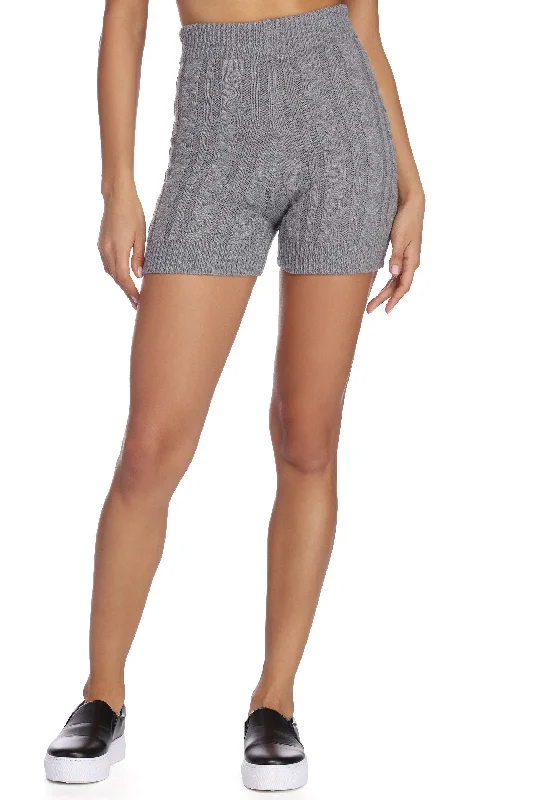 women's elegant shortsCozy In Cable Knit Shorts