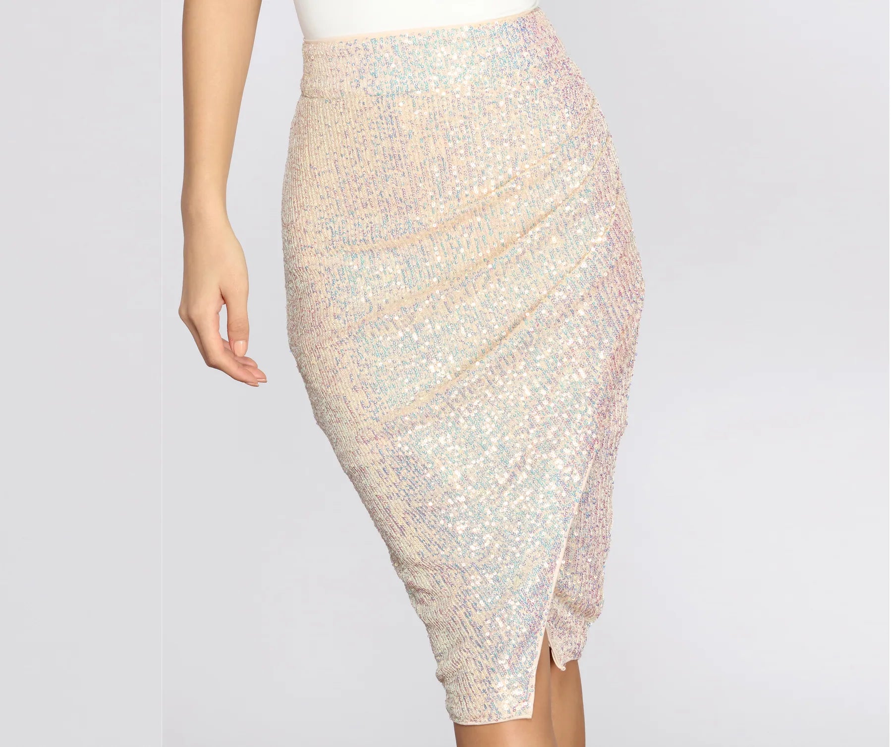 women's floral skirtsShe's A Beauty Sequin Midi Skirt