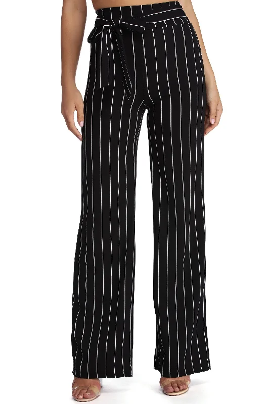 women's mid-rise pantsPoised In Pinstripe Pants