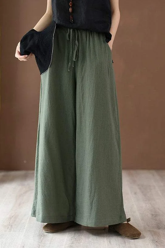 Velvet DressRelaxed Fit String Detail Maxi Wide Pants - 4 Colors Available