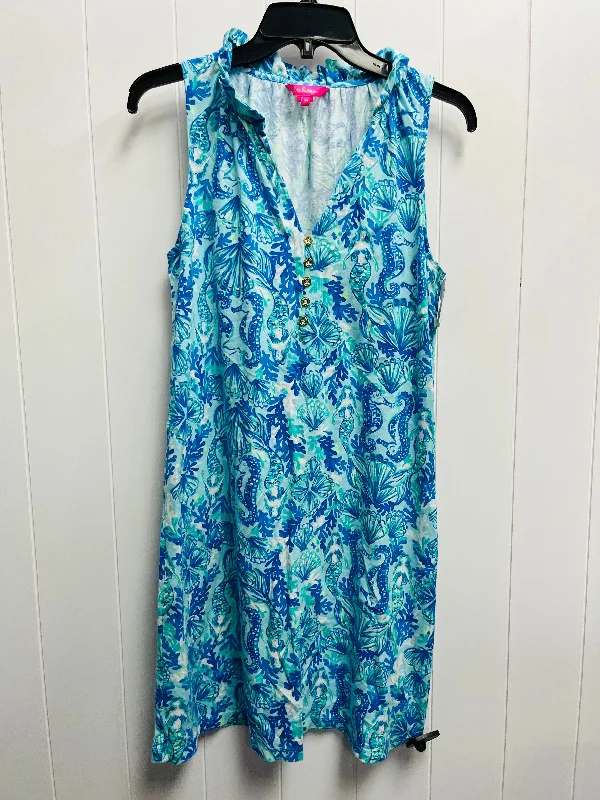 women's off-the-shoulder dressesDress Casual Short By Lilly Pulitzer In Blue & Green, Size: M