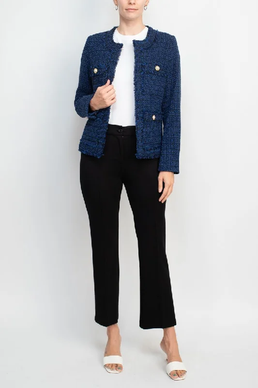 women's coats with beadwork accentsNanette Lepore  Formal Tweed Jacket Straight Pant Suit