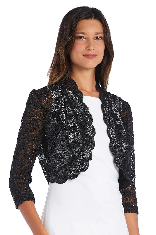 women's coats for city wearR&M Richards 3158M 3/4 Sleeve Lace Bolero Jacket