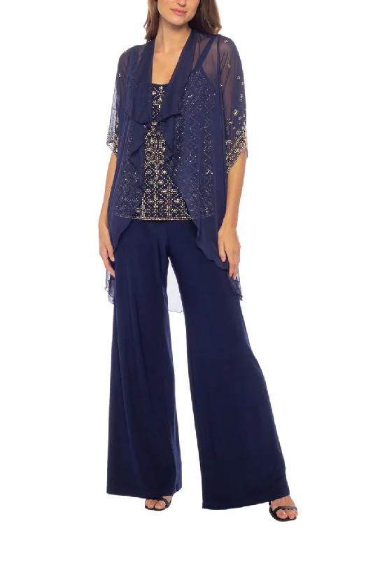 women's coats for relaxed weekendsMarina 268767 Long Sequin Formal Jacket Pant Suit