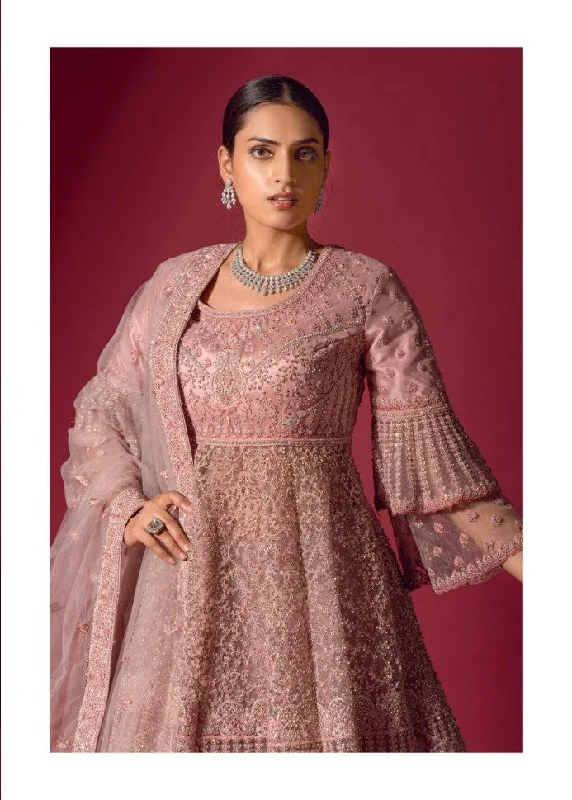 women's coats for vintage fashion enthusiastsClassy Pink Embroidered Peplum Jacket Lehenga - Rent