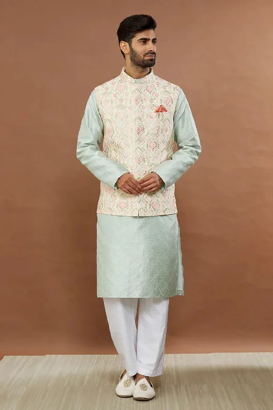 women's coats for statement-making outfitsAham Vayam's Nehru Jacket with Gulistan kurta set - Rent