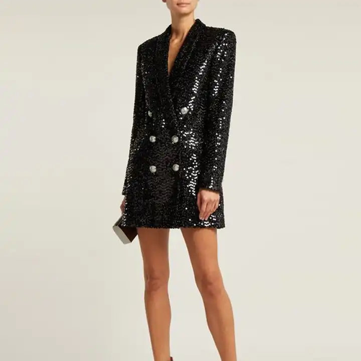 elegant women's coatsLong Sleeve Sequin Jacket Sale