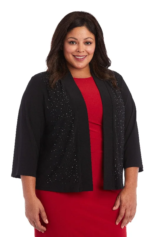 women's coats with fur collarsR&M Richards 375600 Plus Size Beaded Jacket