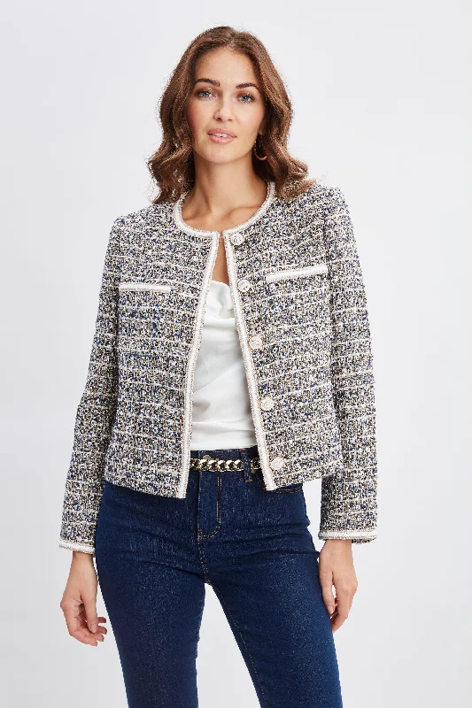 women's coats for rainy weatherCropped Tweed Jacket