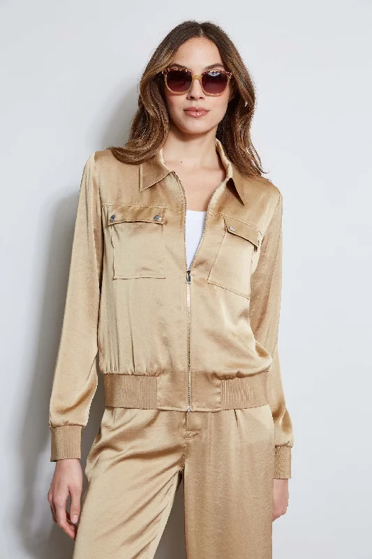 women's coats for city wearSatin Utility Pocket Jacket